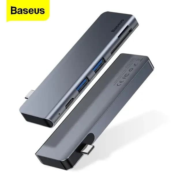 Baseus Harmonica 5en1 USB 3.0 x 2 + SD + TF + HUB USB-C / Type C PD Smart adaptateur – CAHUB-K0G