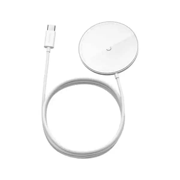 Baseus Chargeur sans fil magnétique simple Mini + Câble Type C 1,5M – WXJK-F02 – Blanc