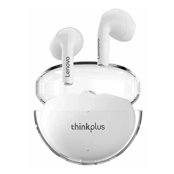 Écouteur Lenovo LivePods LP80 Pro – 12h d’autonomie – BT 5.0 – IPX5 – Qualité Sonore Hi-Fi et Basses – Lumière RGB – Blanc