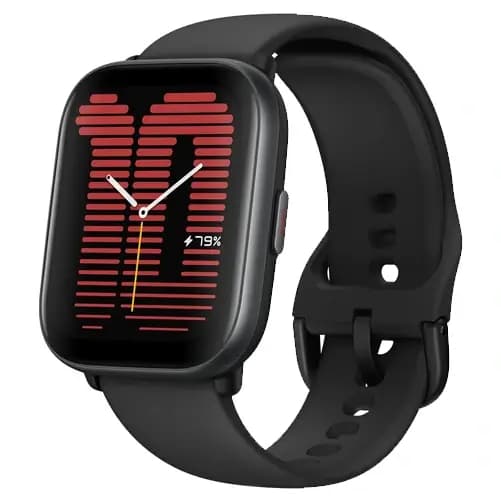 Montre connectée avec coach sportif AI Amazfit Active – GPS – appels – stockage de musique – Autonomie 14 jours – écran 1,75″ – Noir