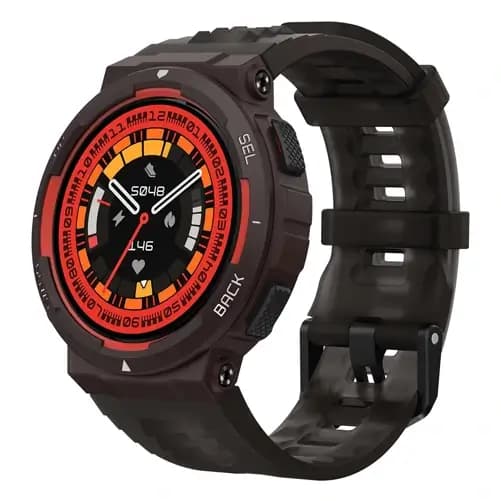 Amazfit Active Edge – Montre connectée – GPS – coach santé IA – séances d’entraînement et exercices – Autonomie 16 jours – 10 ATM – Noir Lava