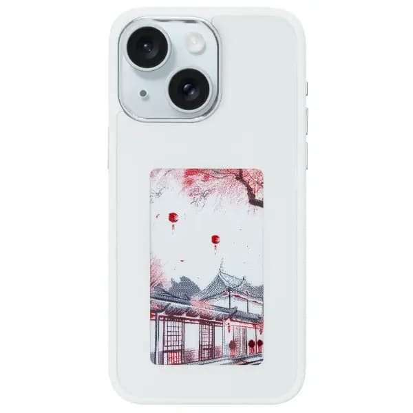 Coque à écran e-ink pour iPhone 14 – Creative Case – Blanc