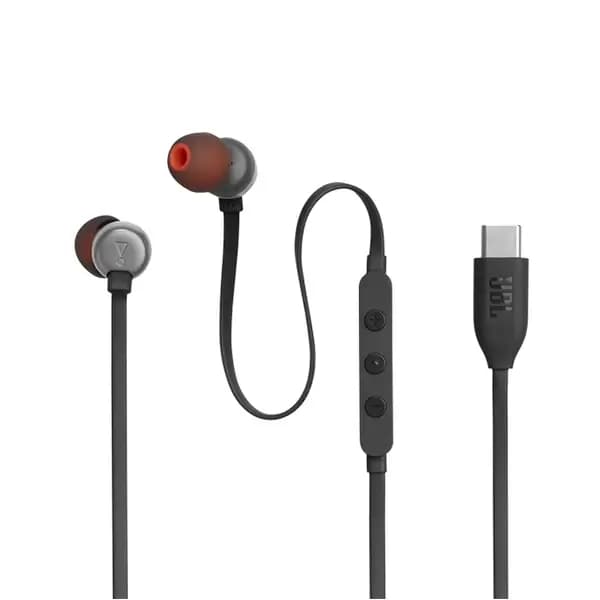 Écouteurs filaire JBL Tune 310C – Type-C – 6cm – Pure Bass – Microphone pour communication – Noir