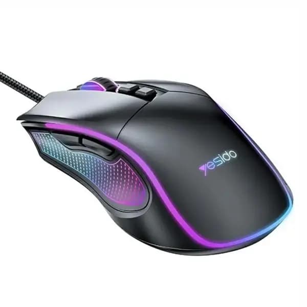 Souris de jeu filaire USB 7200 DPI RVB – Yesido KB20 – Noir