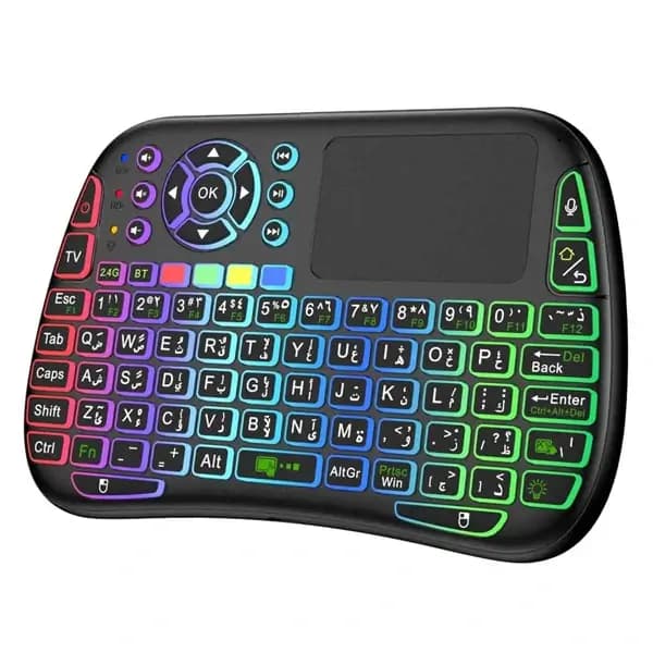 Clavier tactile sans fil Mini – Souris intégrée – Commande Vocal – Porodo – PD-MWKTC-BK – Noir