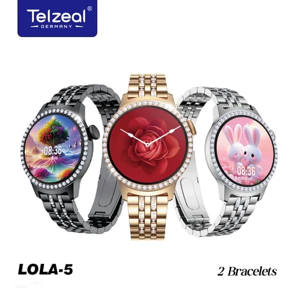 Montre Connectée Pour Femme – LOLA-5 – 2 Bracelets – Telzeal – Argent