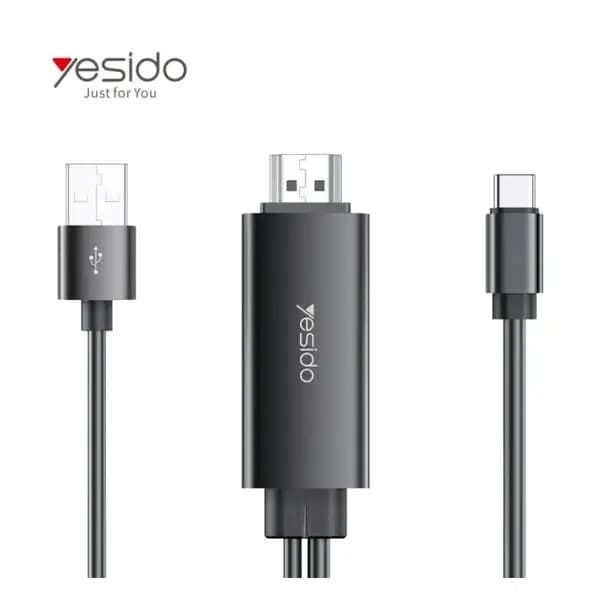 Câble adaptateur Yesido – Entrée Type-C vers sortie HDMI et USB – 1.8m – 4K – Prise en charge de la vidéo HD 4K – Vidéo et audio combinés – HM03