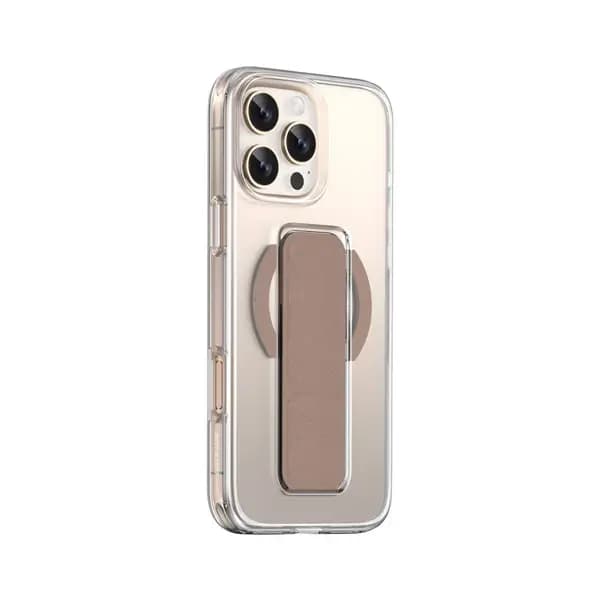 Coque MagSafe Pour iPhone16 Pro Max – Poignée en Cuir Pliable – Marron- Green Lion – GNMGLG16PMBR