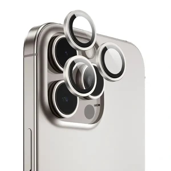 Protection d’appareil photo pour iPhone 16 Pro en HD – Compatible avec les coques – Anti-rayures, anti-reflet – Résistant à l’eau – Green Lion – Titanium Naturel – GNCMHDP16PTI
