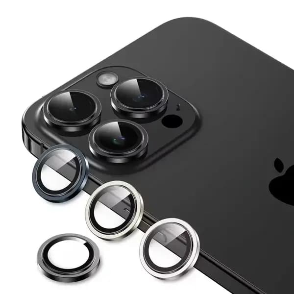 Protection d’appareil photo pour iPhone 15 Pro en HD – Compatible avec les coques – Anti-rayures, anti-reflet – Résistant à l’eau – Green Lion – Titanium Noir – GNCMHDP15PBK