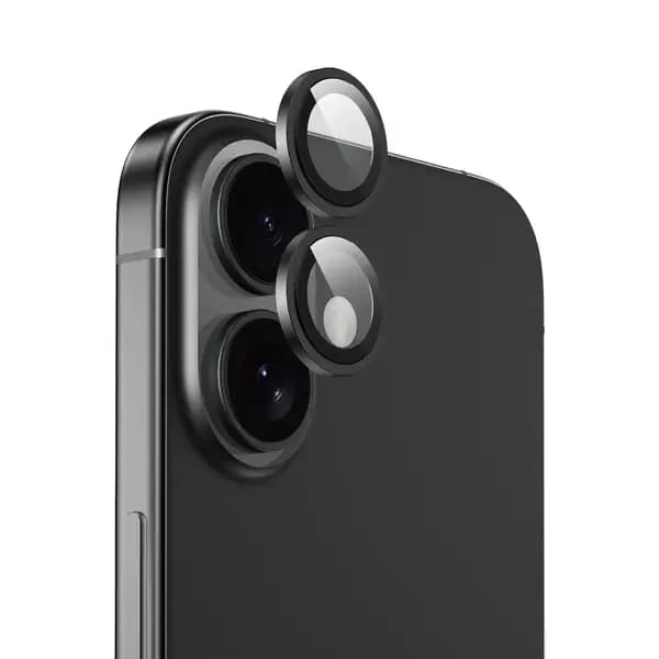 Protection d’appareil photo pour iPhone 16 Simple en HD – Compatible avec les coques – Anti-rayures, anti-reflet – Résistant à l’eau – Green Lion – Noir – GNCMHDP16SBK
