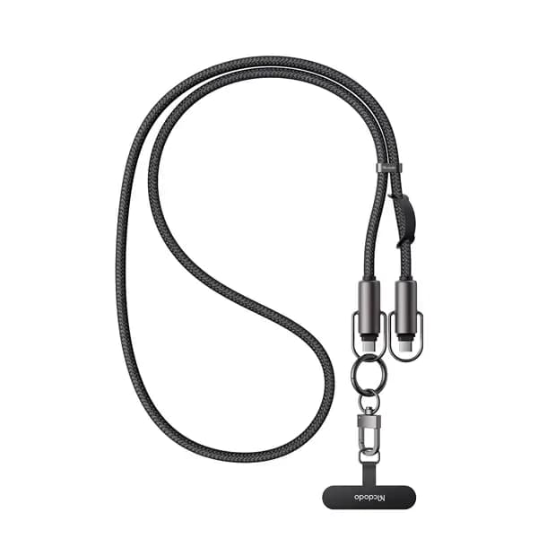 Câble de charge rapide en bandoulière 2en1 Mcdodo – 60W – Type-C vers Type-C – 1.2m – CA-683 – Noir