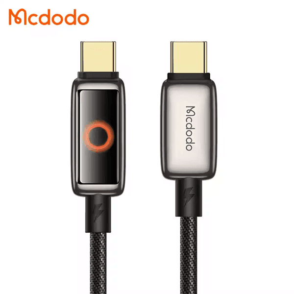 Câble de charge rapide avec lumière LED Mcdodo – 100W – Type-C vers type-C – 1.2m – CA-668