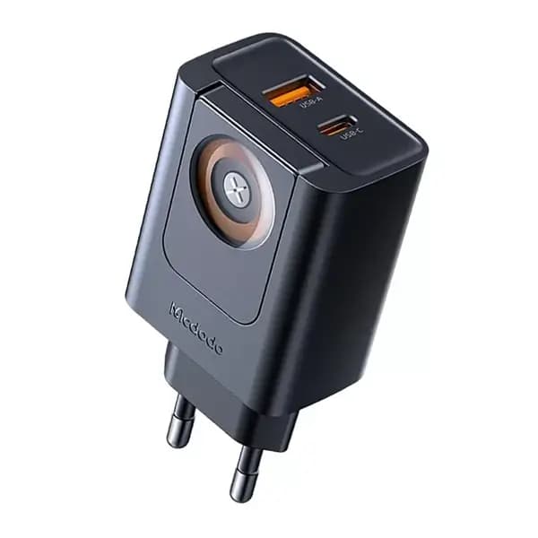 Chargeur compact détachable 2en1 Mcdodo – 30W – 1 port Type-C et 1 port USB + Charge par induction