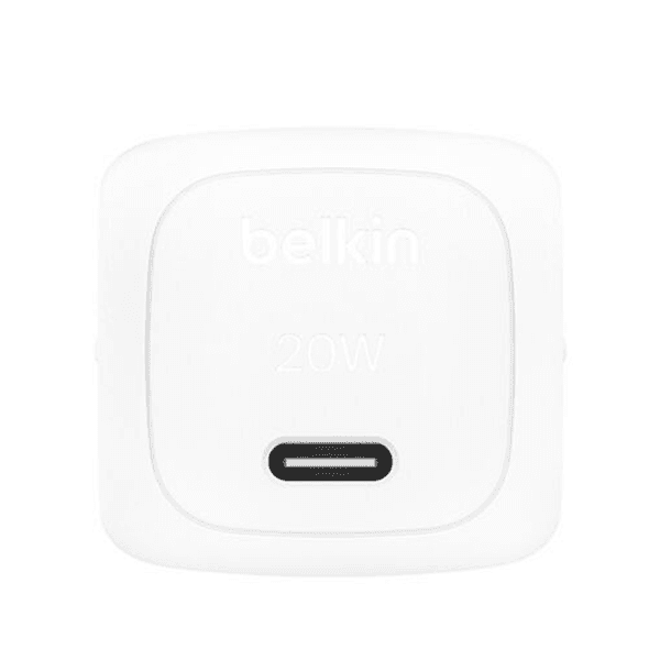 Boitier de charge Belkin – Type-C – 20W – Charge rapide pour série iPhone, Samsung – WCA009KQ – BLANC