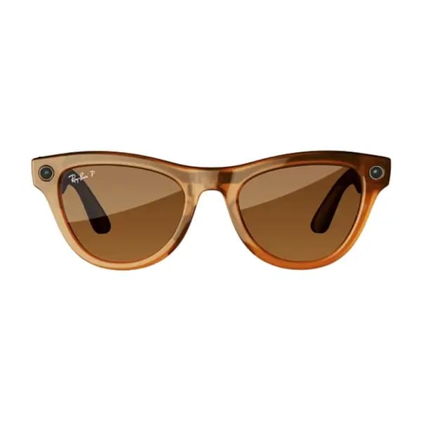 Lunette de soleil connectée avec caméra intégrée Ray-Ban Meta Skyler – Polarisé – BT 5.2 – 32Go – 12MP – 36h d’autonomie – Shiny Caramel