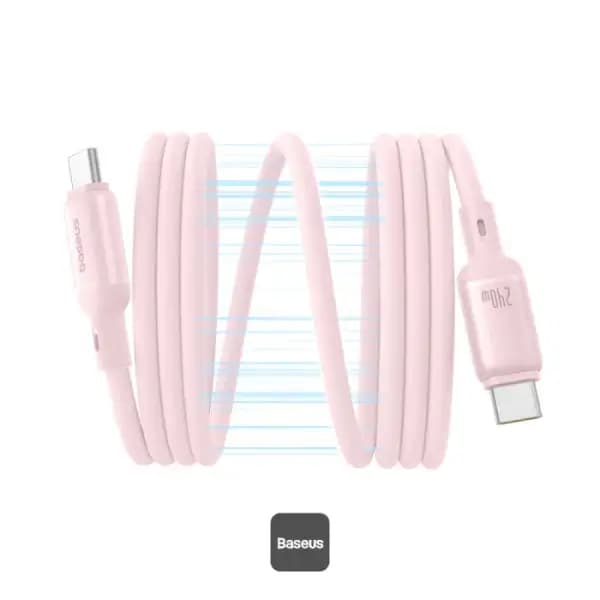 Câble de charge rapide et de transfert de données Baseus PicoGo – 1m – 240W – Type-C vers Type-C – Rose – P10376800411-00
