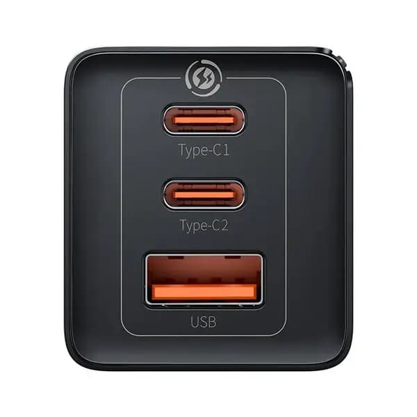 Boitier de charge mural rapide Baseus GaN5 Pro avec 3 supports – 1 USB et 2 type-C – 65W – Noir – CCGP120201