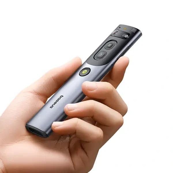 Télécommande présentateur vocal sans fil multifonctionnelle Baseus Orange Dot avec pointeur laser rouge – Distance de Commande 50-100m – B00231700811-00