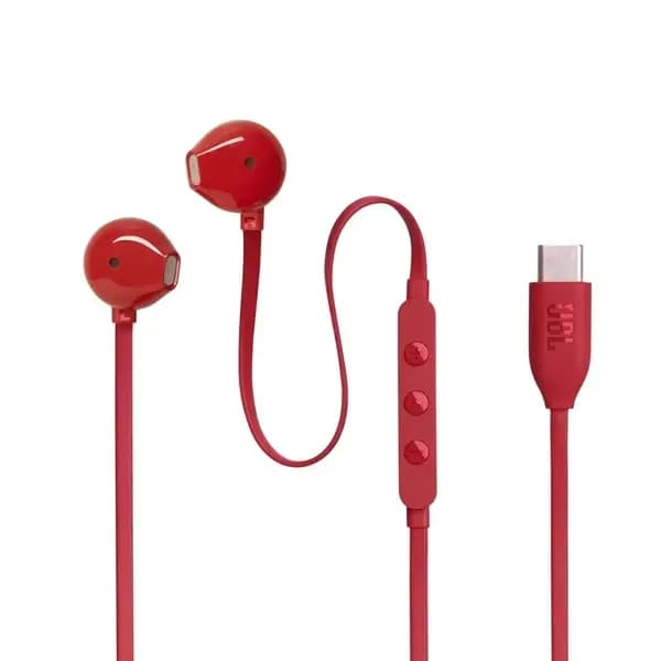 Écouteurs filaire JBL Tune 305C – Type-C – 12,5mm – Pure Bass – Rouge
