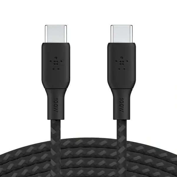 Câble de charge Belkin – 2m – 100W – Type-C vers Type-C – CAB014BT2MBK