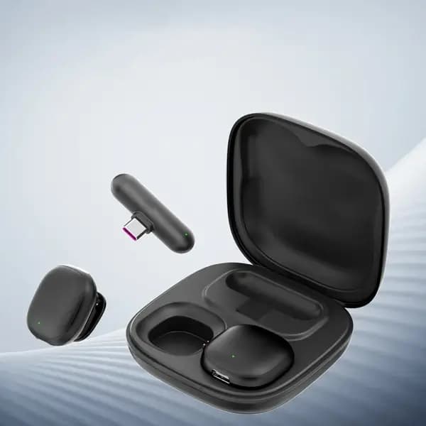 Micro cravate sans fil mini Lavalier Mic Yesido – 2 microphones – 8h d’autonomie – Connecteur Type-C – IA Réduction de bruit – Wifi – Type-C – 50m sans obstacle – KR21