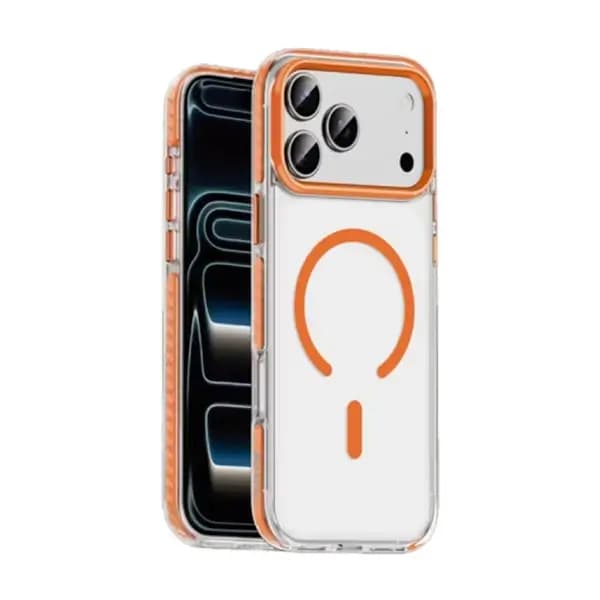 Coque pour iPhone 17 Pro Green Lion – Magsafe intégré – Anti-rayures – ​​Orange – GNMXMG17POG