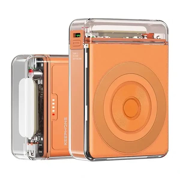 PowerBank multifonctions Keephone Nova Power – 10000mAh – PD 20W – MagSafe 15W – 1 Port Type-C – 1 port USB- Orange – KPNOVPOWPB24OG