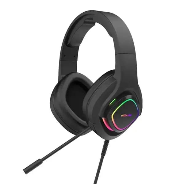 Casque de jeu avec trois ports Green Lion GP32X – Longueur du câble 2,1m – Compatible avec la plupart des consoles de jeux, PC et autres appareils – GNGP32XGHBK