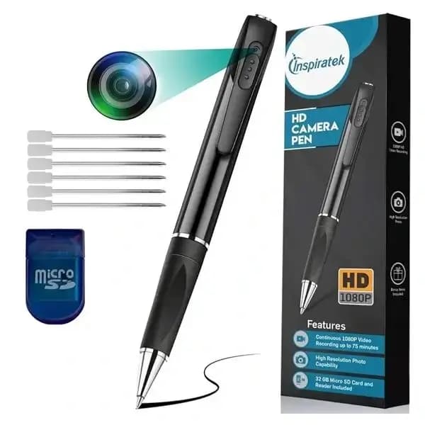 Stylo caméra cachée espion – 1080P – Enregistre vidéo + photo discrètement – micro-SD – Rechargeable – Camera Pen