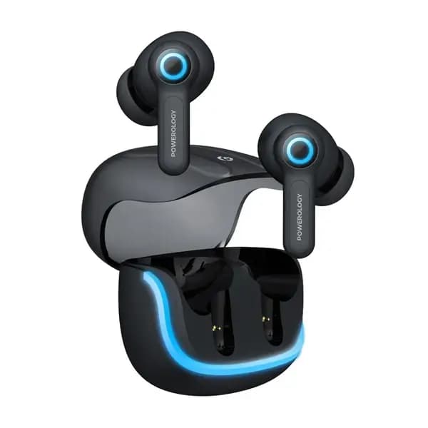 Écouteurs sans fil Powerology Quard ENC – 6h d’autonomie – Réduction de bruit – BT V5.3 – Contrôle tactile intelligent – PWLAU005BK