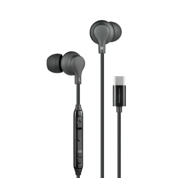 Écouteur filaire stéréo intra-auriculaires Powerology – Type-C – 1,2m – Qualité sonore HD Haut-parleur audio