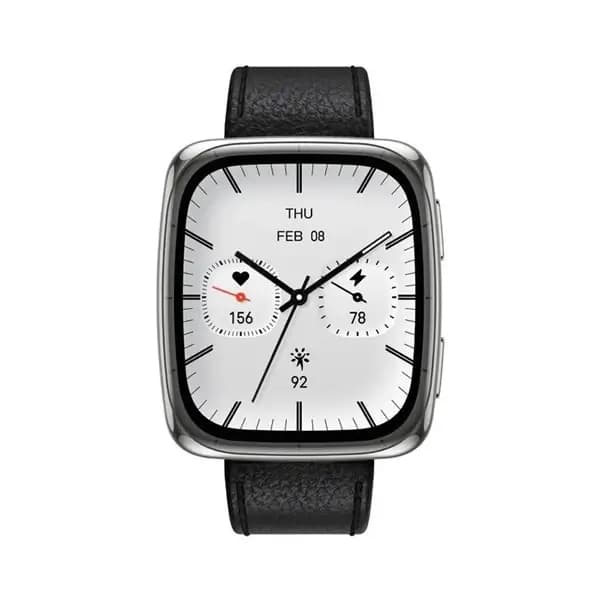 Montre connectée Amazfit Active 2 Square Version Premium – 10Jrs d’autonomie – Écran 1,75″ – GPS – Wifi – BT – Écran tactile – Bracelet en cuir noir