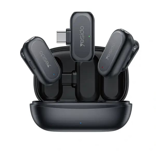 Micro cravate sans fil Mini Lavalier Mic Yesido – 6h d’autonomie – Ports Type-C – 50m – Réduction de bruit AI – KR22