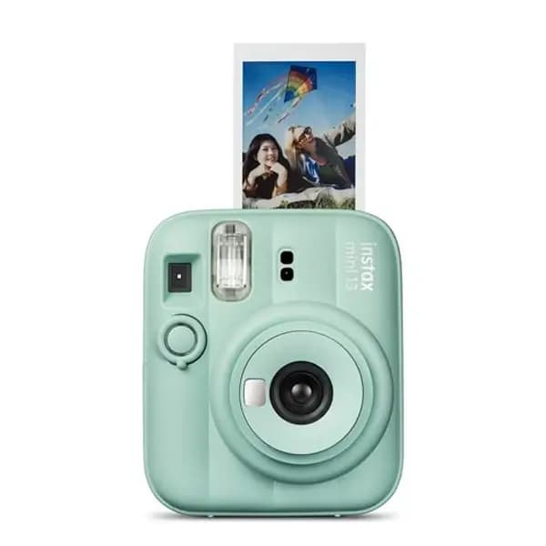 Appareil photo instantané Fujifilm Instax Mini 13 – Alimentation par deux piles alcalines AA – Éjection de film automatique – Vert lagune
