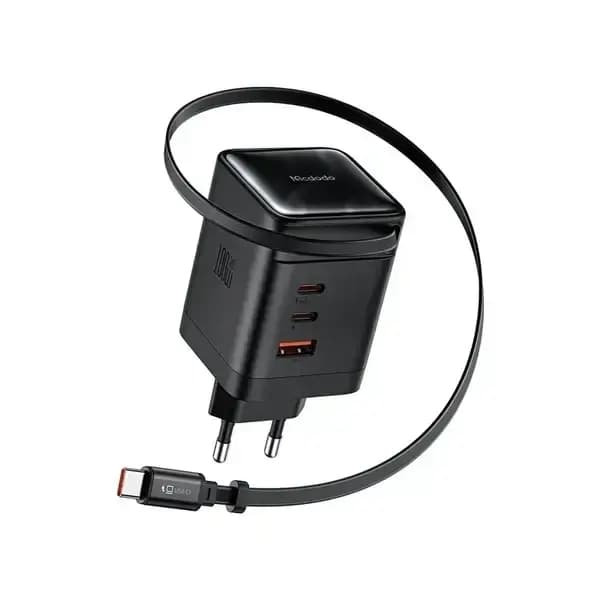 Chargeur Mcdodo FreeGo – 100W – Câble Type-C rétractable 100cm – 2 ports Type-C et 1 port USB intégrés – CH-8470