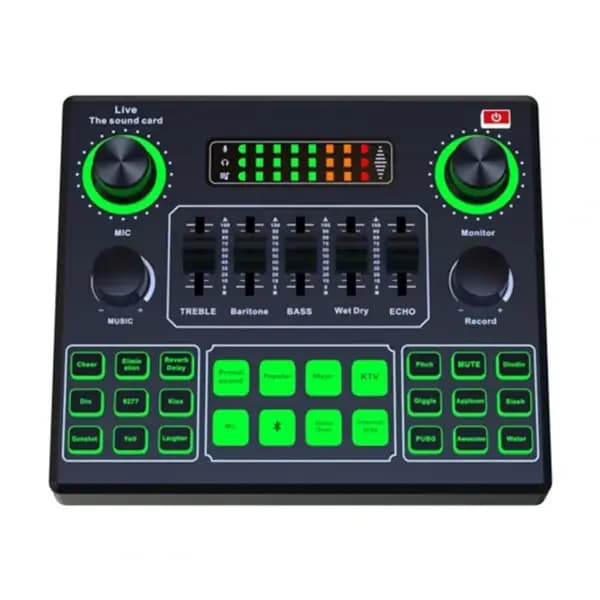 Carte Son pour le direct HD Live Sound Card – 12 effets de musique électronique, 14 effets sonores de préchauffa – Puce de réduction de bruit – BT – V9