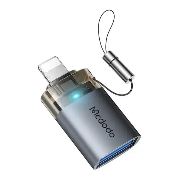Adaptateur OTG Mcdodo Port Luma – Entrée USB vers sortie Lightning pour iPhone – 480Mbps – Voyant lumineux