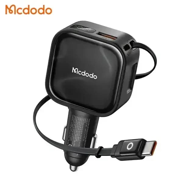Chargeur de voiture Mcdodo FreeGo Pro – 93W – Câble Type-C rétractable 100cm – 1 ports Type-C et 1 port USB intégrés – CC-8670