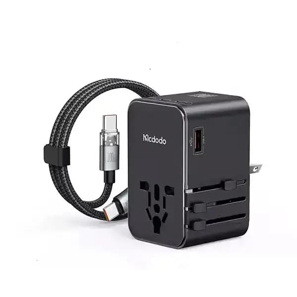 Chargeur détachable Mcdodo Globe Power – 70W – Câble de Type-C – 3 ports Type-C et 2 port USB intégrés sur le boitier – CP-5980