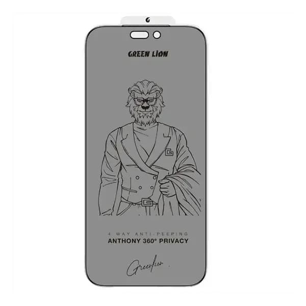 Antichoc de téléphone Green Lion Anthony 360° Privacy – Pour iPhone 17 Pro Max – Anti traces de doigts – Noir – GNANTPV17PMBK
