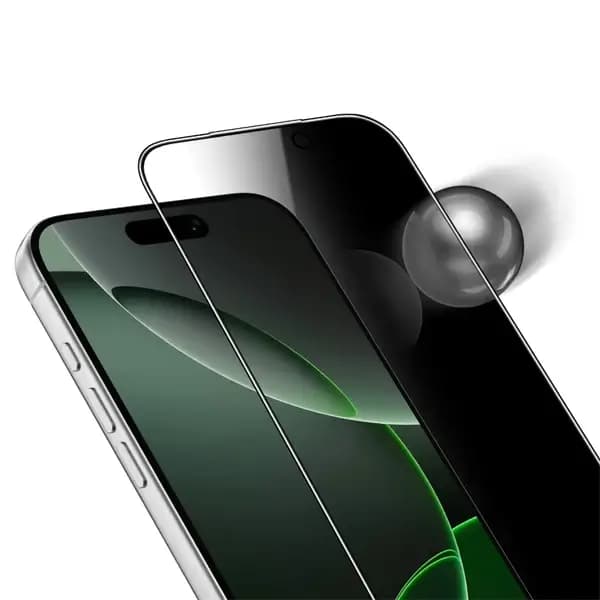 Antichoc de téléphone Green Lion Diego Pet Privacy – Pour iPhone série 17 – Verre incurvé 3D – Compatible avec iPhone 16 Pro – Noir – GNDPTPV17BK