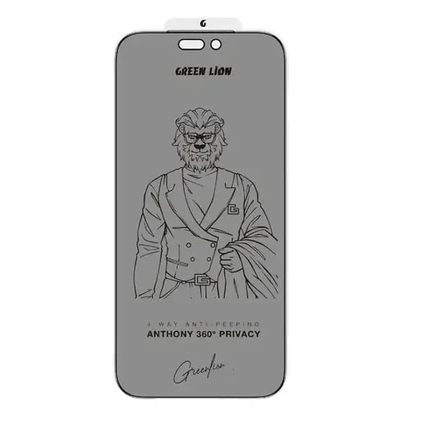 Antichoc de téléphone Green Lion Anthony 360° Privacy – Pour iPhone 17 Pro – Anti traces de doigts – Noir – GNANTPV17PBK