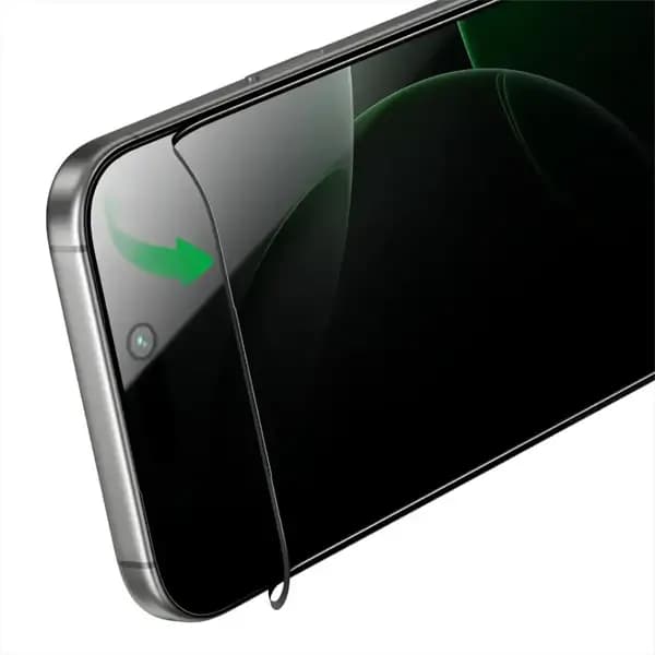 Antichoc de téléphone Green Lion Diego Pet Privacy – Pour iPhone 17 Air – Verre incurvé 3D – Anti traces de doigts – Noir – GNDPTPV17ABK