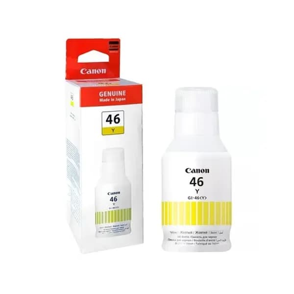 Bouteille d’encre GI46 pour Maxify GX6040 – 135ml – Couleur Jaune – Encre à base de pigments adaptée à un usage professionnel – (FW)