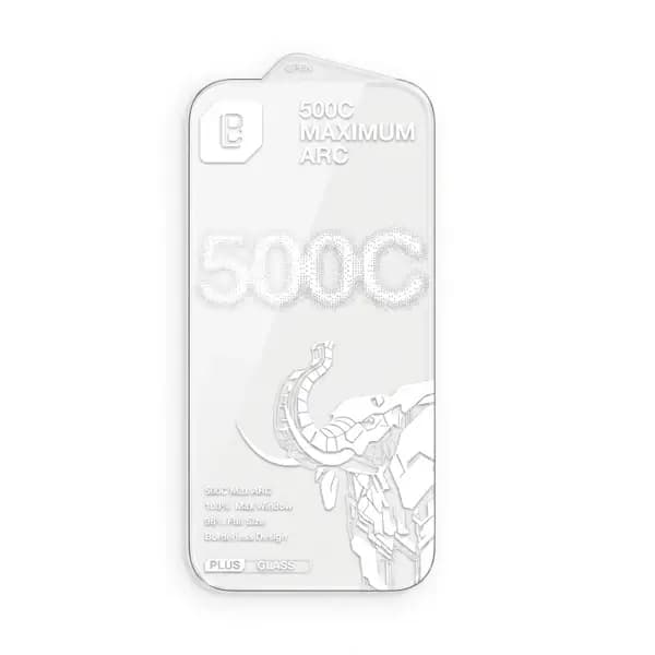 Antichoc de téléphone pour iPhone 17/16 Pro – 6.3″ – LANBi 500C Max Arc Borderless Plus HD Glass – Verre trempé HD transparent à bords incurvés