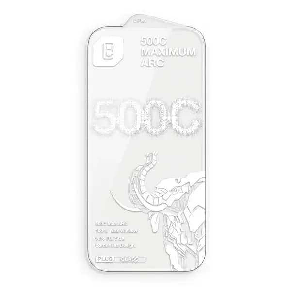 Antichoc de téléphone pour iPhone 17 Pro et 18 Pro – 6.3″ – LANBi 500C Max Arc Borderless Plus HD Glass – Verre trempé HD transparent à bords incurvés
