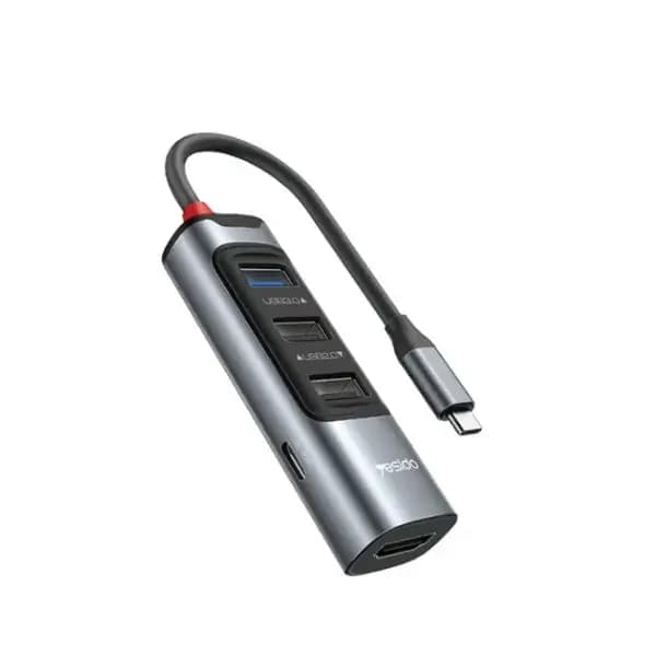 Hub USB-C 5en1 – HDMI 4K 30 Hz – USB 3.0 – 2× USB 2.0 & PD 100W – YESIDO HB22