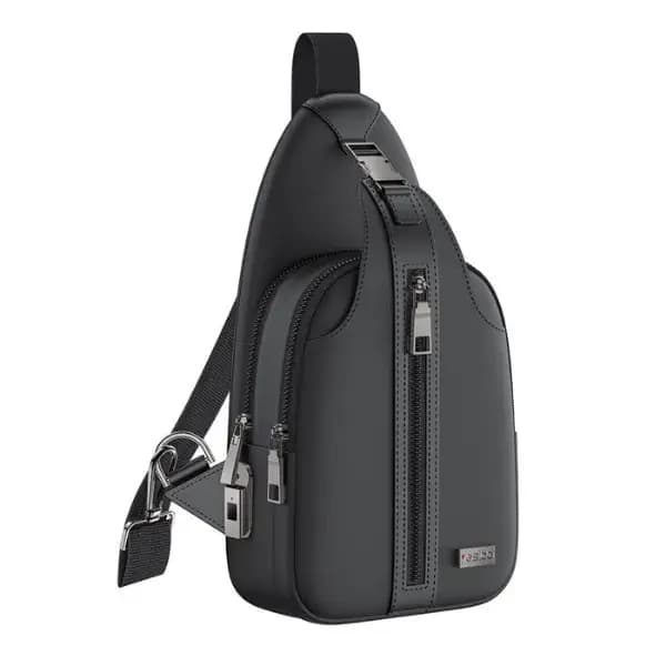 Sac Crossbody avec Verrou à Empreinte Digitale – Port USB-A – Grande Capacité & Tissu Oxford – Noir – Yesido WB64
