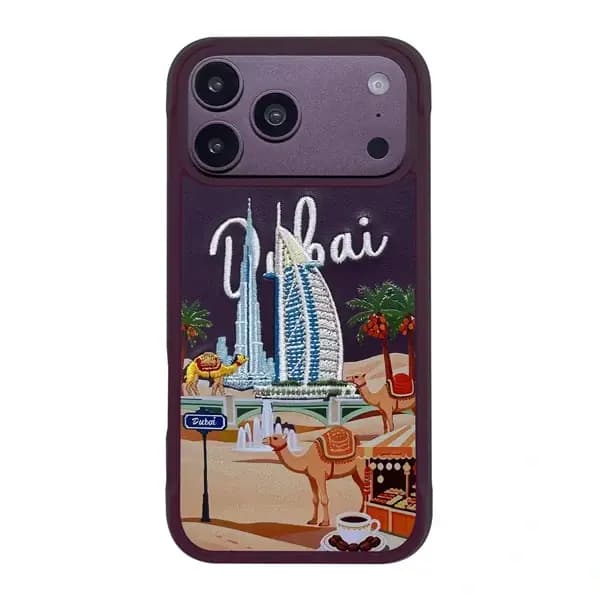 Coque pour iPhone 18 Pro Max Levelo Vallo en PU – Compatible MagSafe – Étui en similicuir – Design Dubaï – Bordeaux – LVLVLOD18PMBUR
